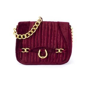 NEW: Ralph Lauren Cross Body Bag - Merlot Red Velvet